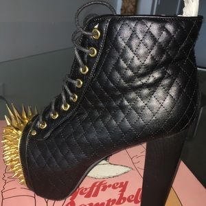 Jeffrey Campbell Black Spiked Lita Platforms